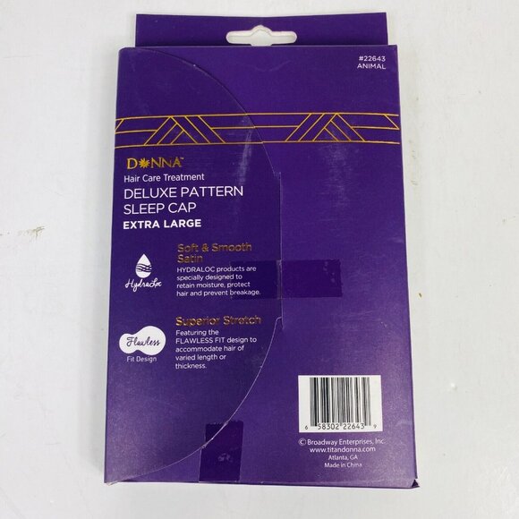 Deluxe Pattern Satin Sleep Cap Extra Large Hydraloc Argan Hair Care 2 Pack - Picture 5 of 5